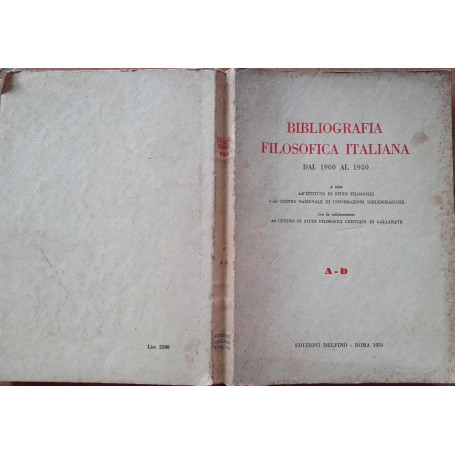 Bibliografia filosofica italiana dal 1900 al 1950. A-D