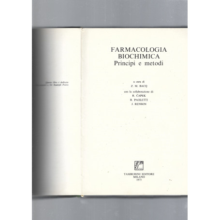 FARMACOLOGIA BIOCHIMICA