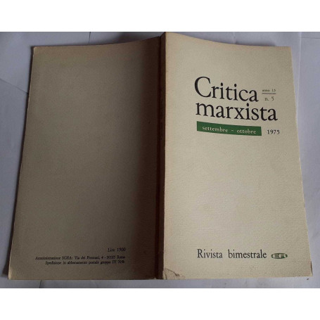 Critica marxista anno 13 n5