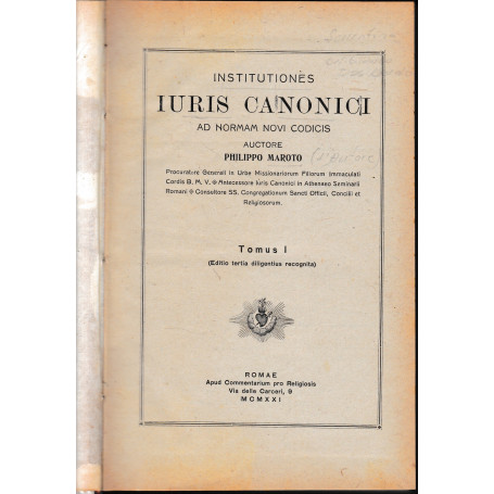Institutiones Iuris Canonici ad norman novi codicis