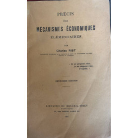Précis des Mécanismes Economiques élémentaires