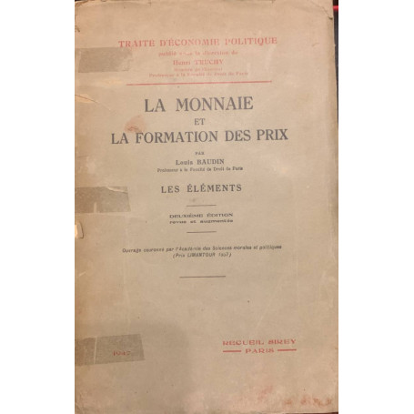 La monnaie et la formation des prix. Les éléments