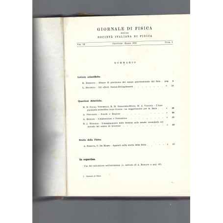 GIORNALE DI FISICA DELLA SOCIETA' ITALIANA DI FISICA  vol 13  n. 1