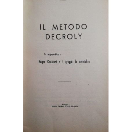 Il metodo Decroly