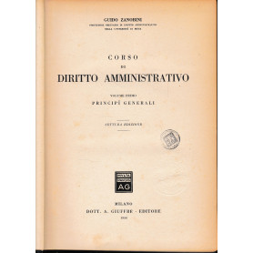Corso di Diritto Amministrativo  vol. 1°.