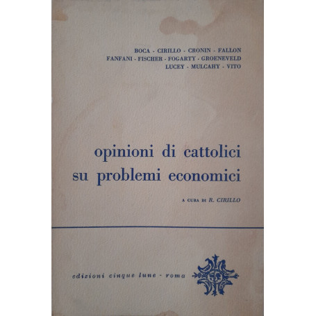 Opinioni di cattolici su problemi economici