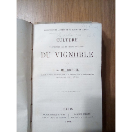 Culture perfectionnee et moins couteuse du vignoble.