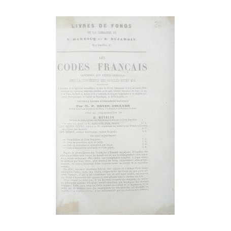 Les Codes Français conformes aux textes officiels avec la conférence des articles entre eux  nouvelle éditi