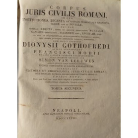 Corpus Civilis Romani  in quo Institutiones in quo Justiniani Edicta  Leonis et Aliorum Imperatorum Novellae  Canones Apostoloru