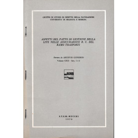 Aspetti del patto di gestione della lite nelle assicurazioni R. C. del ramo trasporti. Estratto da Archivio Giuridico  vol  CXCI