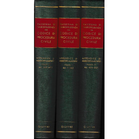Rassegna di giurisprudenza sul codice di procedura civile  appendice di aggiornamento   3 tomi (art1-162  163-473  474-831). Tre