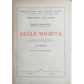 Libro Quinto - del Lavoro: Delle Società art. 2498-2510   Trasformazione e fusione delle società. Società costituite all'estero