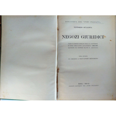 Negozi giuridici  Corso di diritto romano nella R. Universita' di Roma nell'anno accademico 1892-1893 raccolto dai dottori Mapei