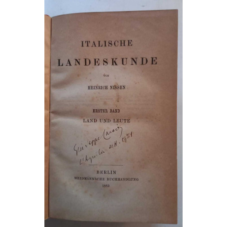Italische Landeskunde (2 volumi)