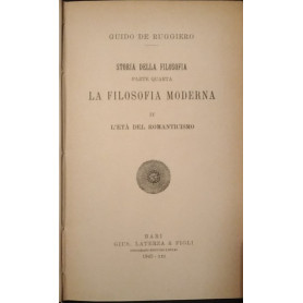 La filosofia moderna. IV. L'età del Romanticismo