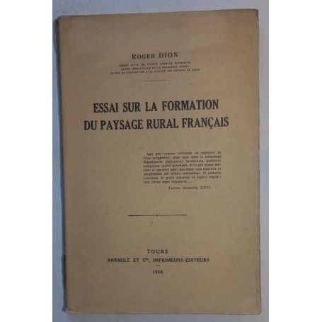 Essai sur la formation du paysage rural francais