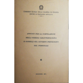 Appunti per la compilazione della scheda caratteriologica