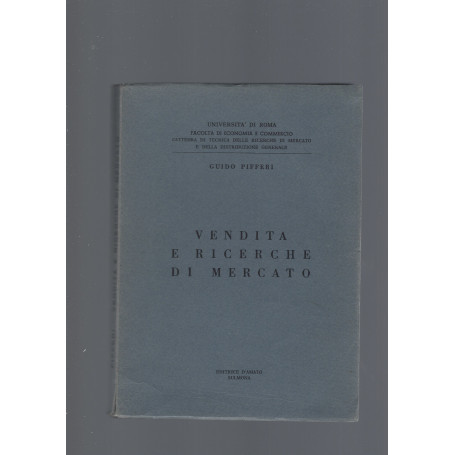 VENDITA E RICERCHE DI MERCATO