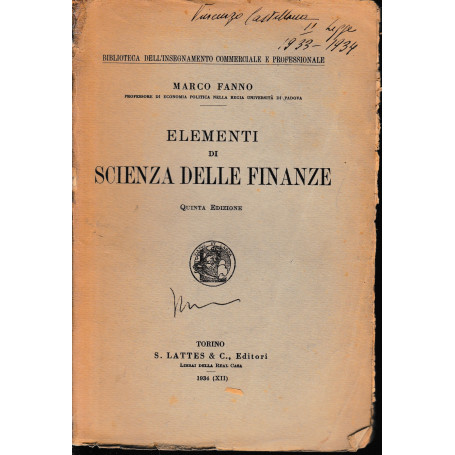 Elementi di Scienza delle Finanze