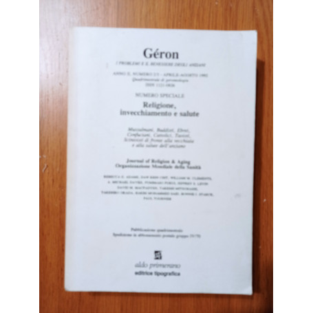 Gèron i problemi e il benessere degli anziani