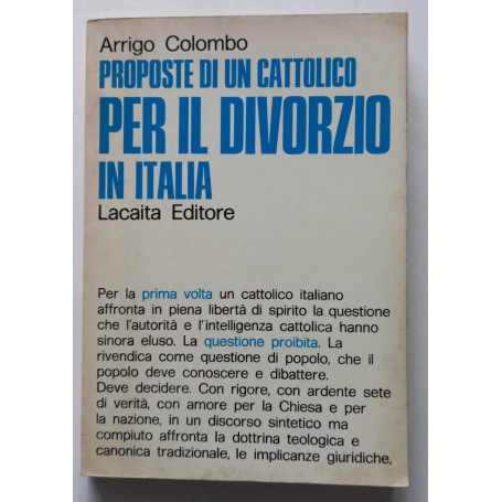 Proposte di un cattolico per il Divorzio in Italia