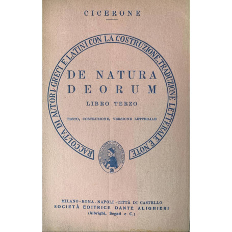 De natura Deorum. Libro terzo