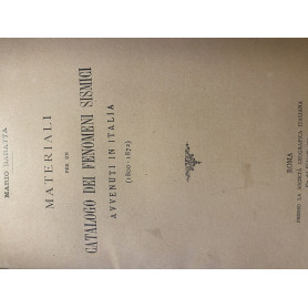 Materiali per un catalogo dei fenomeni sismici (1800-1872)