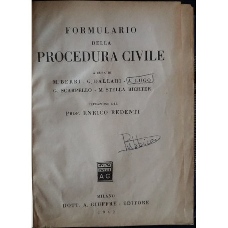 Formulario della procedura civile