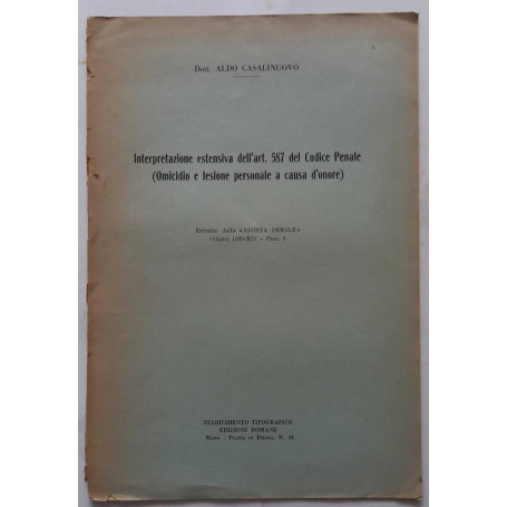 Interpretazione dell'art. 587 del Codice Penale