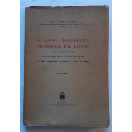 Il nuovo regolamento processuale del lavoro