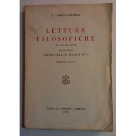 Letture filosofiche. Volume primo