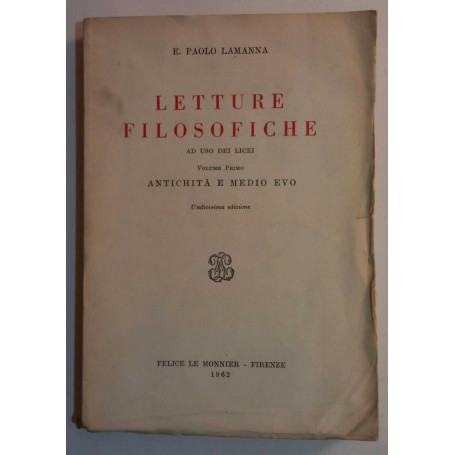 Letture filosofiche. Volume primo