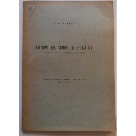 Toponimi del comune di Sforzatica (Estratto)