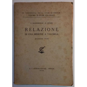 Relazione di una missione a Tauorga (Agosto 1939)