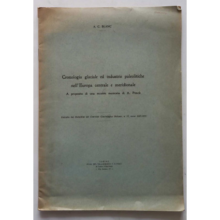 Cron. glaciale ed industrie paleolitiche Europa cent. e merid.(Estratto)