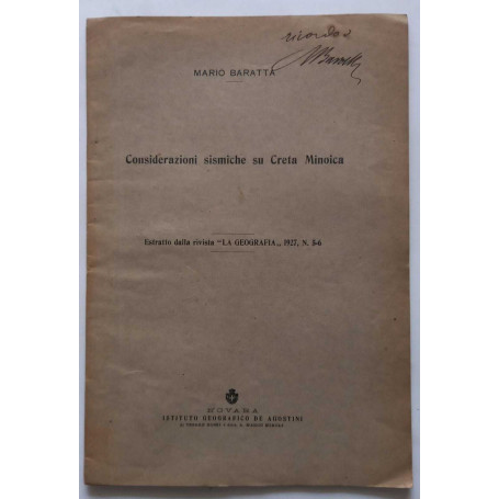 Considerazioni sismiche su Creta Minoica. (Estratto)