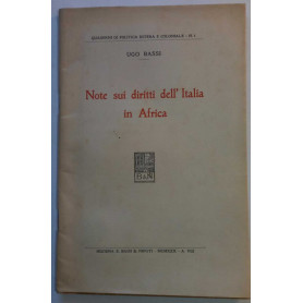 Note sui diritti dell'Italia in Africa.