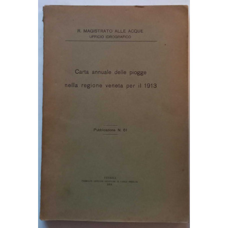 Carta annuale delle piogge nella regione veneta per il 1913.
