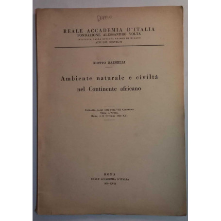 Ambiente naturale e civiltà nel continente africano (Estratto)