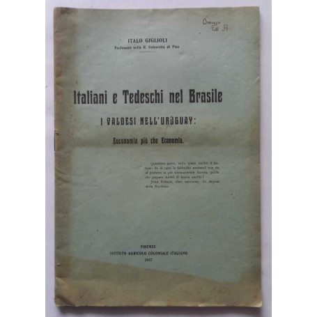 Italiani e tedeschi nel Brasile  i valdesi nell'Uruguay. (Estratto)