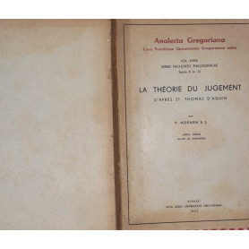 La theorie du jugement d'apres ST. Thomas D'Aquin Vol. XXXIX
