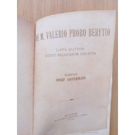 De M. Valerio Probo Berytio capita quattuor accedit reliquiarum con lectio