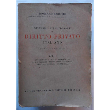Sistema Istituzionale del Diritto Privato Italianao. Vol. 1 e 2.