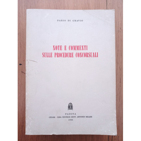 Note e commenti sulle procedure concorsuali
