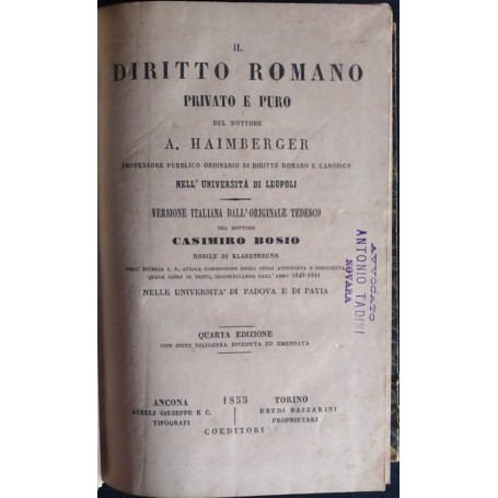 Il diritto romano privato e puro