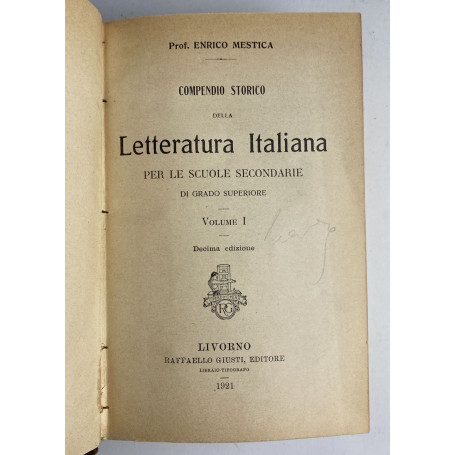 Compendio storico della letteratura italiana (2 volumi)