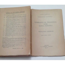 Sommario di pedagogia come scienza filosofica. Volume I. Pedagogia generale