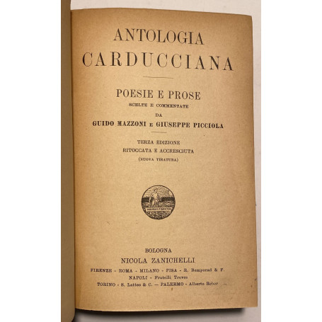 Antologia Carducciana. Poesie e prose scelte e commentate