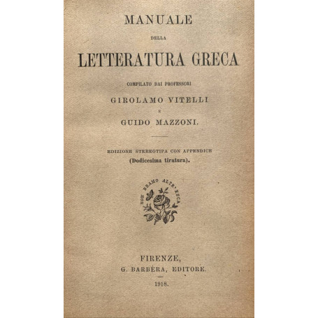 Manuale della letteratura greca