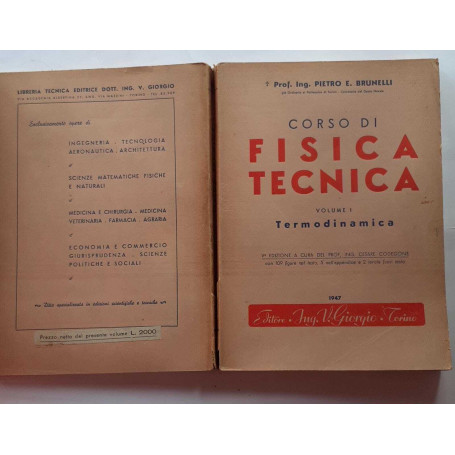 Corso di fisica tecnica. Volume 1. Termodinamica